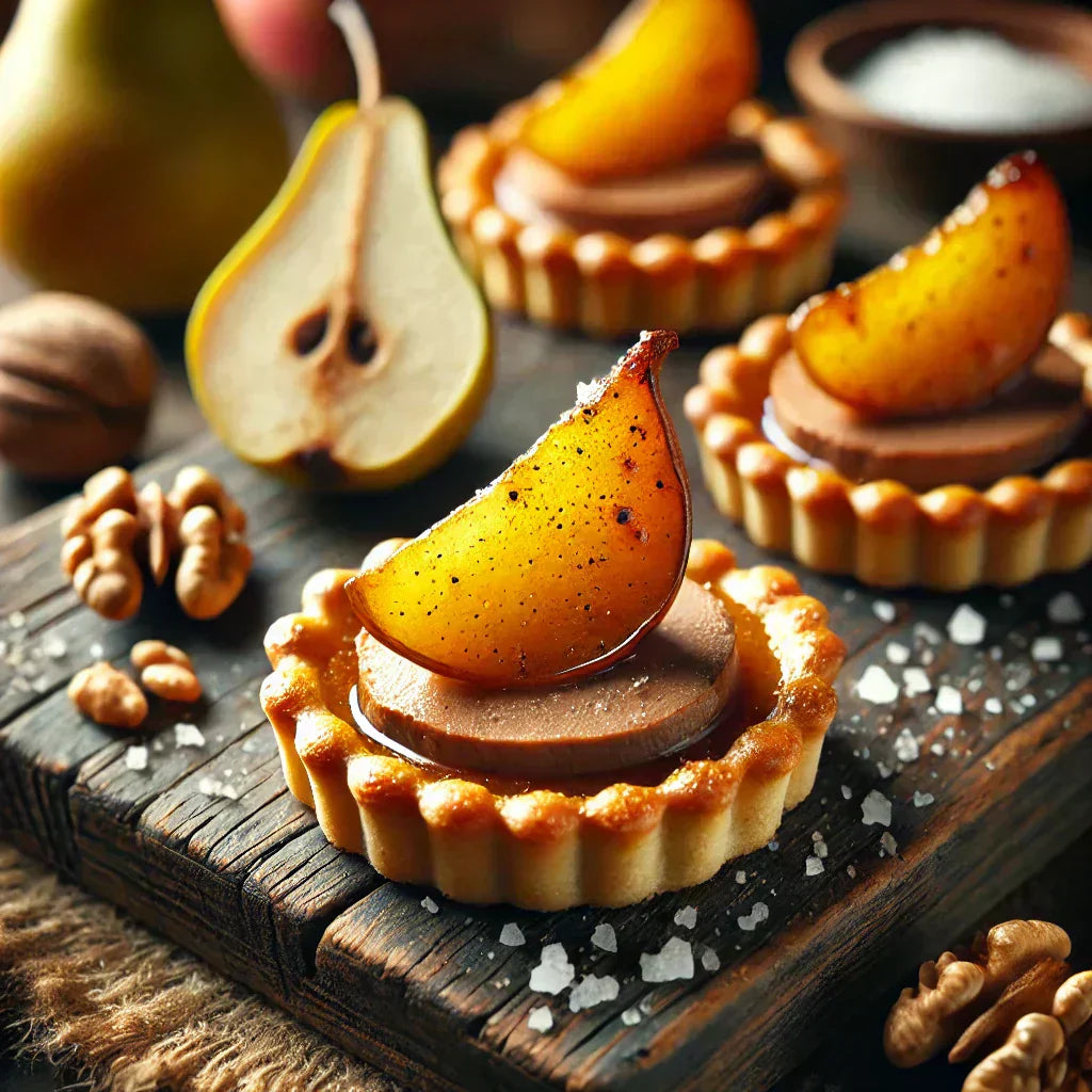 Tartelette de foie gras et poires