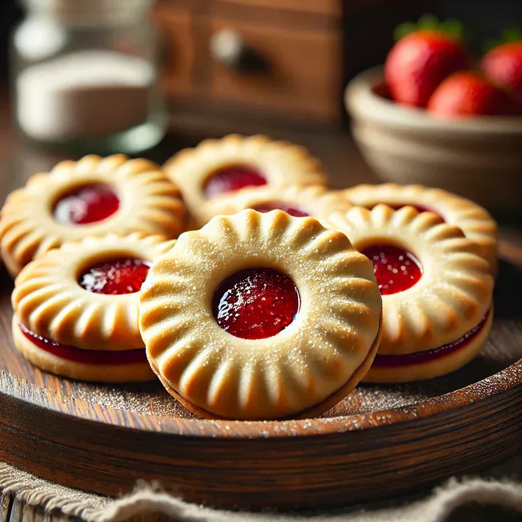 Sablés fourrés à la confiture de fraise