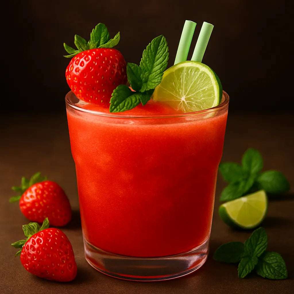 Cocktail fraise pétillante sans alcool